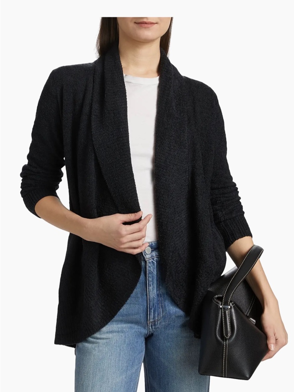 Barefoot Dreams Black Open-Front Women's Cardigan